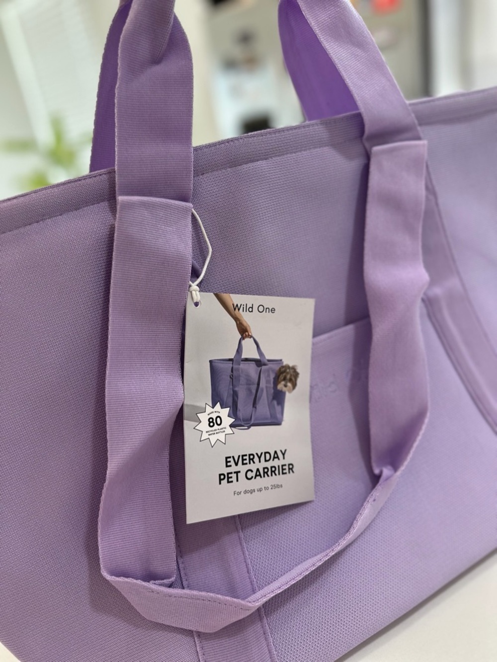 Wild One Everyday Pet Carrier Tote in Lavender